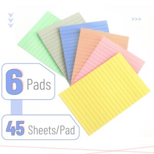 Mr. Pen- Lined Sticky Notes 4x6, 6 Pads, 45 Sheet/Pads, Morandi Colors, Sticky Notes with Lines, Sticky Note Pads, Sticky Pads, Sticky Notes Lined, Colorful Sticky Notes, Mr Pen Sticky Notes