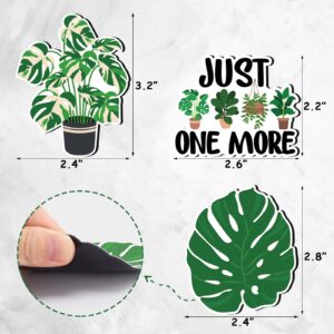 Huray Rayho Plant Fridge Magnets Cute Monstera Leaf House Refrigerator Magnets Decal Just One More Plant Signs Housewarming Gift for Plant Lover Home Kitchen Decor Office Locker Whiteboard Stickers