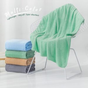 OLESTER 2 Pack Green 35x70 Inch Microfiber Bath Towel Sets Oversized Bath Sheets for Adults Extra Large Sets for Shower Pool Beach Bathroom Super Soft Highly Absorbent Quick Dry Towels