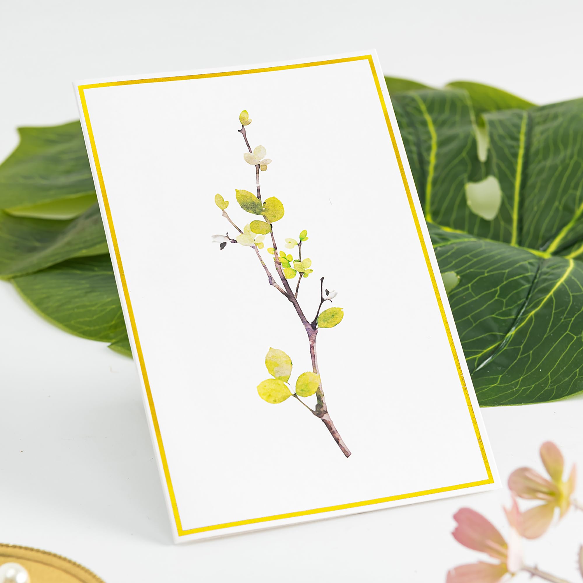 Crisky 50 Floral Greeting Cards with Envelopes Greenery Stationary Cards Watercolor Blank Notecards Envelopes Set, 4"X6" Folded Thank You Cards for Wedding, Baby Shower, Business, Graduation