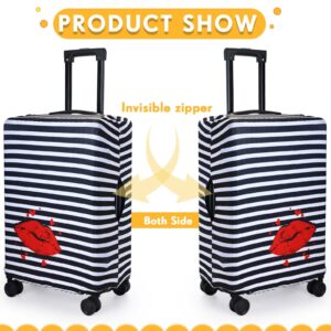 Silkfly 3 Pcs Red Lips Travel Luggage Cover Anti Scratch Dirt Washable Suitcase Protector Elastic Luggage Sleeve with Zipper, Fits 18-28 Inches