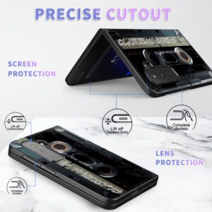 RYUITHDJP for Microsoft Surface Duo 2 Case 8.3" Classical Cassette Design for Microsoft Surface Duo 2 Phone Case Stylish Shockproof Cover