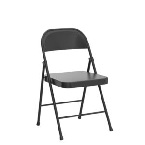 COSCO SmartFold All-Steel Folding Chair, 4-Pack, Black