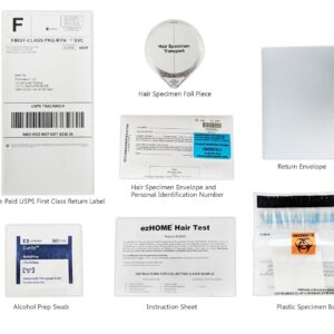 Phamatech ezHOME Hair Follicle 18 Panel Drug Test - AMP, COC, MDMA, THC, mAMP, OPI, PCP, MDEA, MDA, CE, NCOC, 6-MAM - Shipping & Lab Fees Included