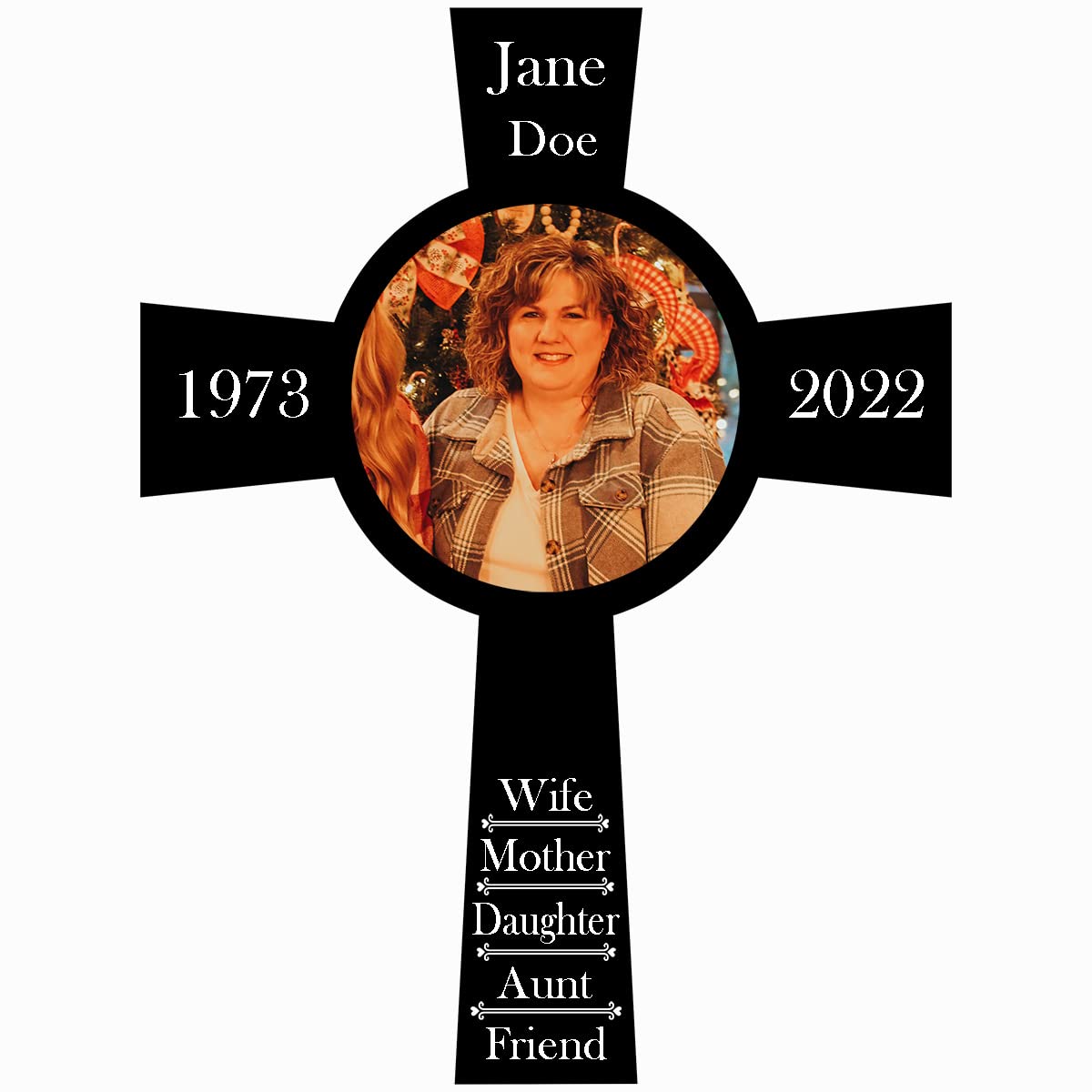 PK Décor Memorial Gifts for Loss of Father or Mother - Cross Picture Frame Wall Decor - Memorial Cross With Picture - Grave Decorations for Cemetery - QUICK (Cross 2)