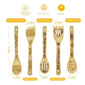 Best Grandma Gifts, Birthday Christmas Gifts for Grandma Nana Grandmother, Kitchen Utensils Set Include Wooden Spoons for Cooking and Cooking Apron, Mother's Day Gift Idea for Grandma