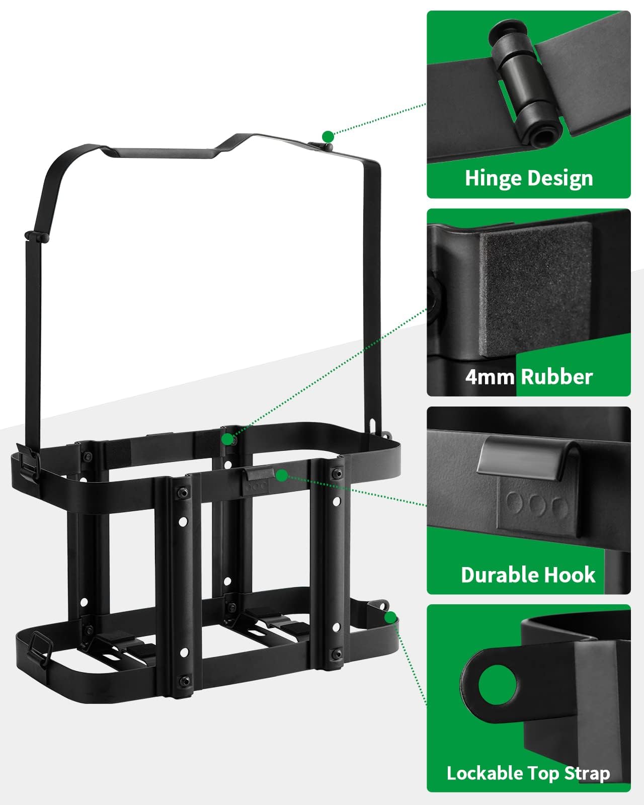 Racewill 5 Gallon Water Storage Containers Holder Mount - Only Fit for Scepter Water Container and Fuel Can 20L - Lockable Mounting Bracket for Camping, RV, and Overlanding