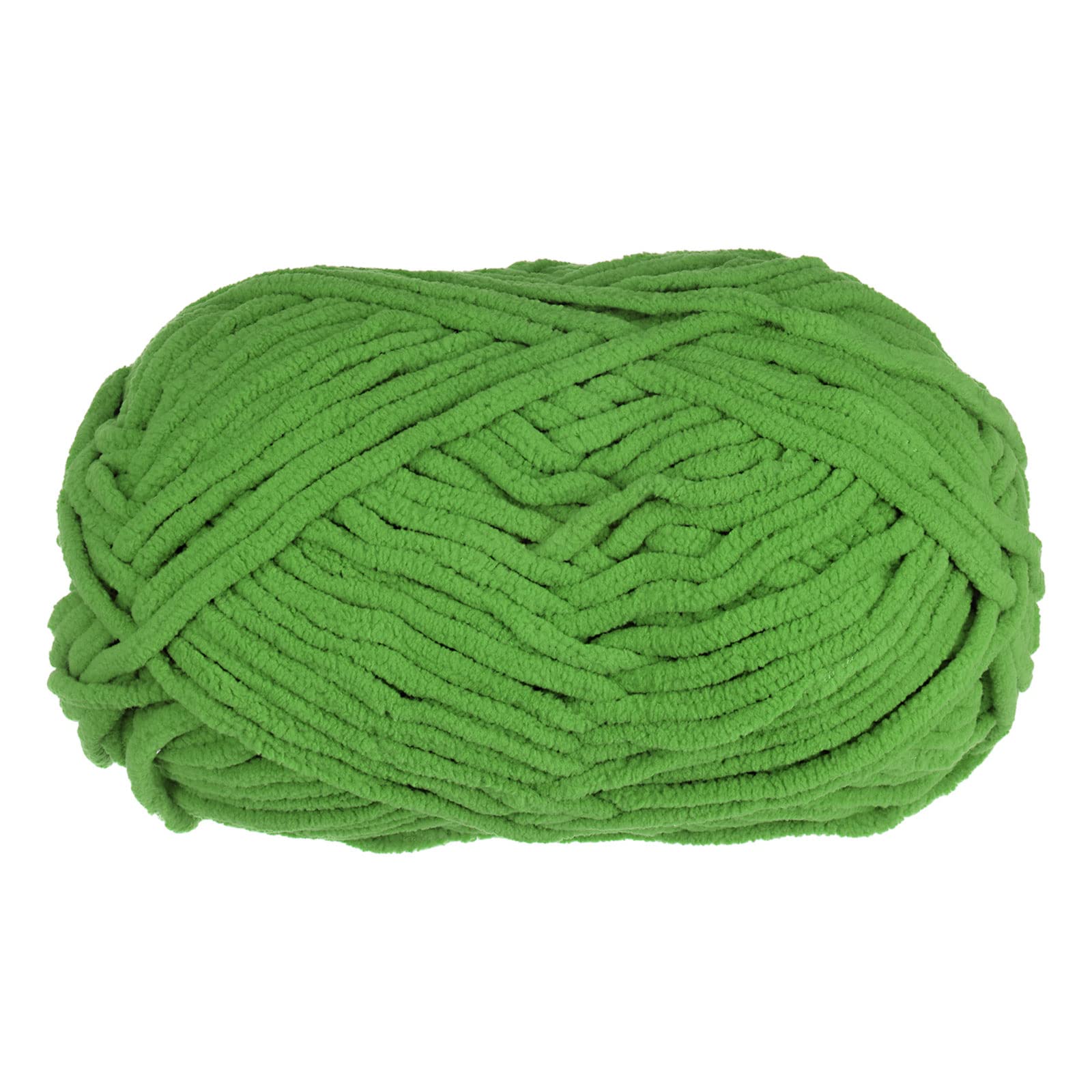 HARFINGTON 1Skein Chenille Yarn Blanket Yarn 100g/3.5oz Gauge #6 Super Bulky Polyester Soft Knitting for Crochet Weaving Bag Scarf Hat, Dark Green