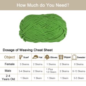 HARFINGTON 1Skein Chenille Yarn Blanket Yarn 100g/3.5oz Gauge #6 Super Bulky Polyester Soft Knitting for Crochet Weaving Bag Scarf Hat, Dark Green