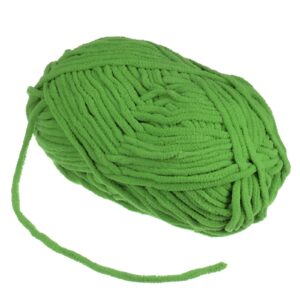 HARFINGTON 1Skein Chenille Yarn Blanket Yarn 100g/3.5oz Gauge #6 Super Bulky Polyester Soft Knitting for Crochet Weaving Bag Scarf Hat, Dark Green