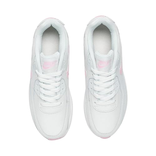 Nike Big Kid's Air Max 90 LTR White/Pink Foam-White White (CD6864 121) - 5