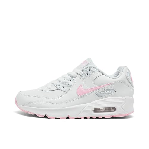 Nike Big Kid's Air Max 90 LTR White/Pink Foam-White White (CD6864 121) - 5