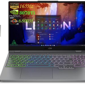 Lenovo Legion 5 Gen 7 15.6" FHD 165Hz Gaming Laptop, AMD Ryzen 7 6800H, 16GB DDR5 RAM, 1TB PCIe SSD, NVIDIA GeForce RTX 3070Ti, 4zone RGB Backlit Keyboard, Gray, Win 11 Pro, 32GB USB Card