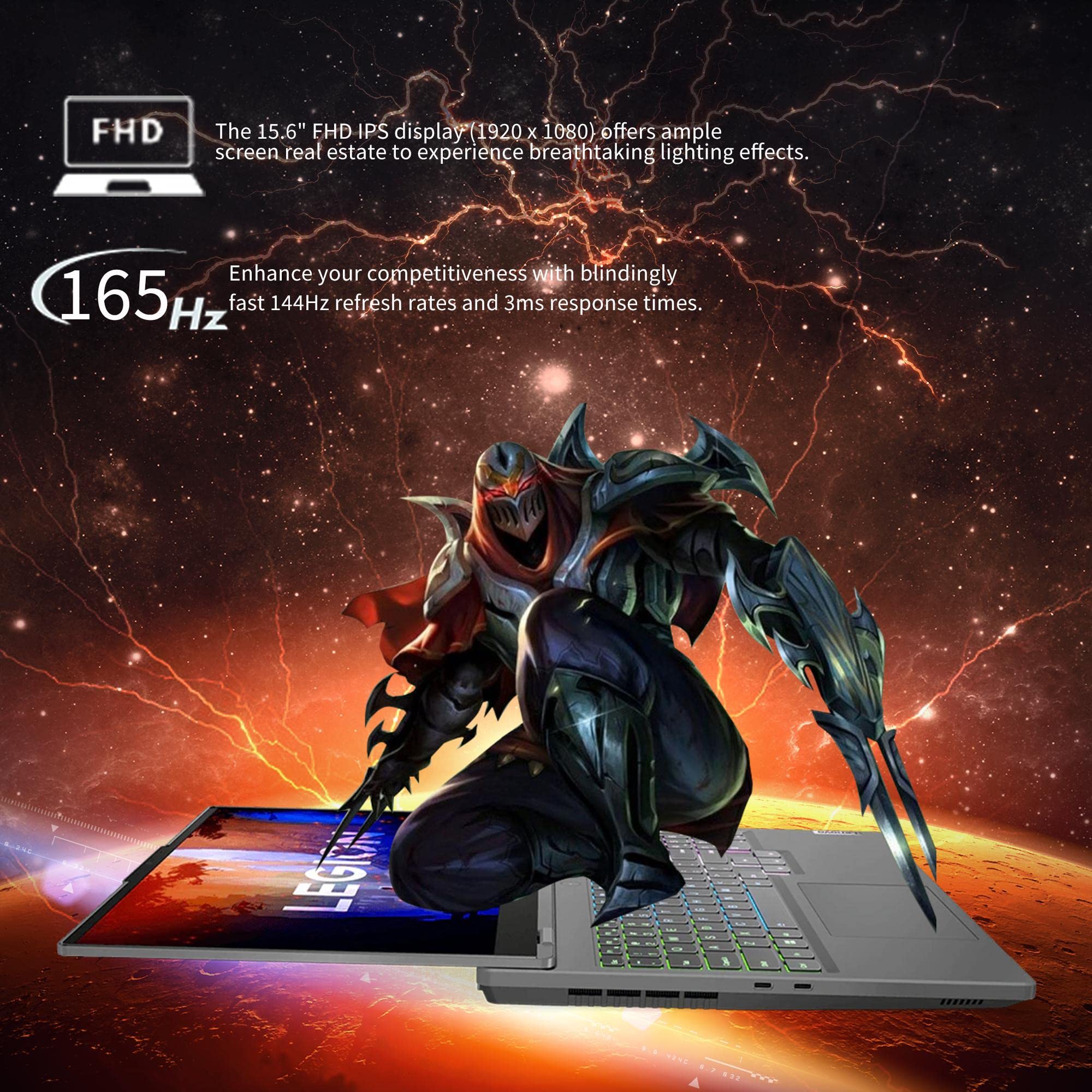 Lenovo Legion 5 Gen 7 15.6" FHD 165Hz Gaming Laptop, AMD Ryzen 7 6800H, 16GB DDR5 RAM, 1TB PCIe SSD, NVIDIA GeForce RTX 3070Ti, 4zone RGB Backlit Keyboard, Gray, Win 11 Pro, 32GB USB Card