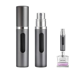 antokx perfume travel refillable bottle - 5ml pocket perfume atomizer, travel perfume atomizer refillable perfume spray bottle, portable perfume sprayer for women and men (gray)