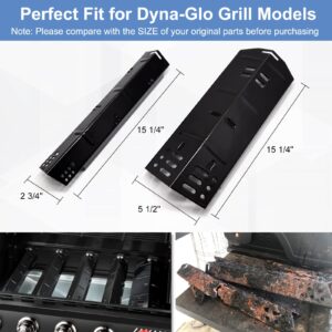 Criditpid Grill Replacement Parts for Dyna-Glo DGH474CRP, DGH450CRP, DGH485CRP, DGH483CRP, Porcelain Steel Grill Heat Plate, Stainless Steel Burner Tube for Dynaglo 4 and 5 Burner Grill.