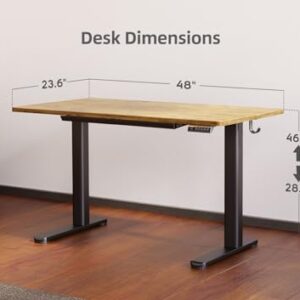 Claiks Standing Desk with Drawers, Stand Up Electric Standing Desk Adjustable Height, Sit Stand Desk Computer Workstation, 48 Inch, Rustic Brown