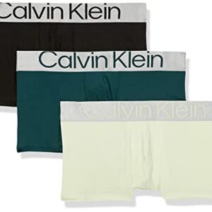 Calvin Klein Men's Reconsidered Steel Micro 3-Pack Trunk, Black, Ponderosa Pine, Spring Onion, Medium