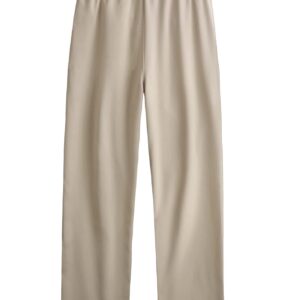 OYOANGLE Men's Fold Pleated Straight Wide Leg Suit Pants Business Casual Pants with Pocket Khaki Large