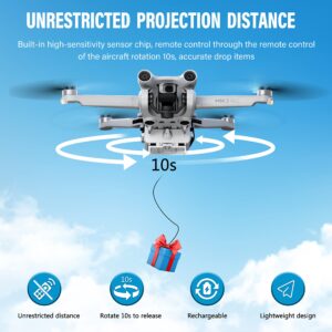 FLYDrone Drone Airdrop System for DJI Mini 4K/Mini 4 Pro/Mini 3 Pro/Mini 3/Mini SE/Mini 2/Mini 2 SE Accessories, Payload/Delivery/Transport Drop Release Device for DJI Mini Series Drone