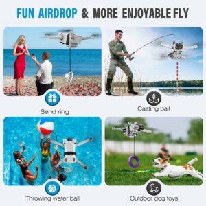 FLYDrone Drone Airdrop System for DJI Mini 4K/Mini 4 Pro/Mini 3 Pro/Mini 3/Mini SE/Mini 2/Mini 2 SE Accessories, Payload/Delivery/Transport Drop Release Device for DJI Mini Series Drone