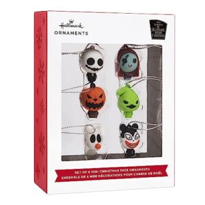 Hallmark Disney Tim Burton's The Nightmare Before Christmas 1" Miniature Shatterproof Christmas Ornaments, Set of 6 Mini Ornaments, Shatterproof