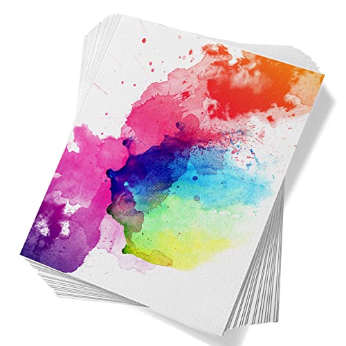 Paul Rubens 60 Sheets Watercolor Paper, Cold Press 50% Cotton&140lb /300gsm Acid-free Bulk White Paper for Artists, Students & Adults（7.68 * 5.31 inch）