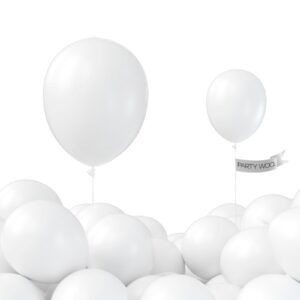 partywoo white balloons, 52 pcs 12 inch white balloons, latex balloons for balloon garland or balloon arch as birthday party decorations, wedding decorations, baby shower decorations, white-y13