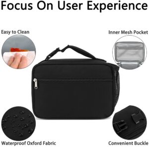 GYEUKHAM Insulated Lunch Box for School, Thermal Reusable Durable Freezable Lunch Bags for Kids Boys Girls Men Women - Small Soft Cooler Portable Lunch Tote Kit for Work Picnic Travel,Black