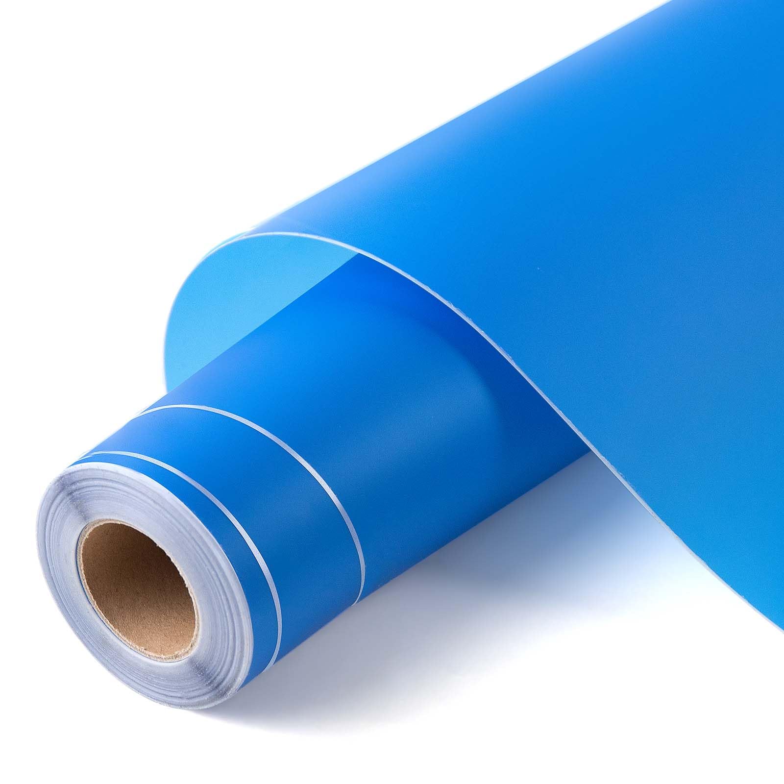 HTVRONT Stencil Vinyl Adhesive Material - 12” x 50 FT Light Blue ...