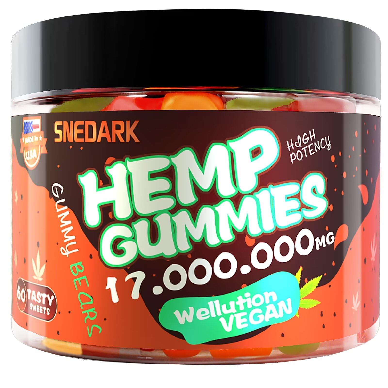 Hemp Gummies - Great for Peace & Relaxation, Soothes Soreness and Discomfort in The Body, High Potency Hеmр Oil Extract, Natural Fruity Flavors - Made in USA