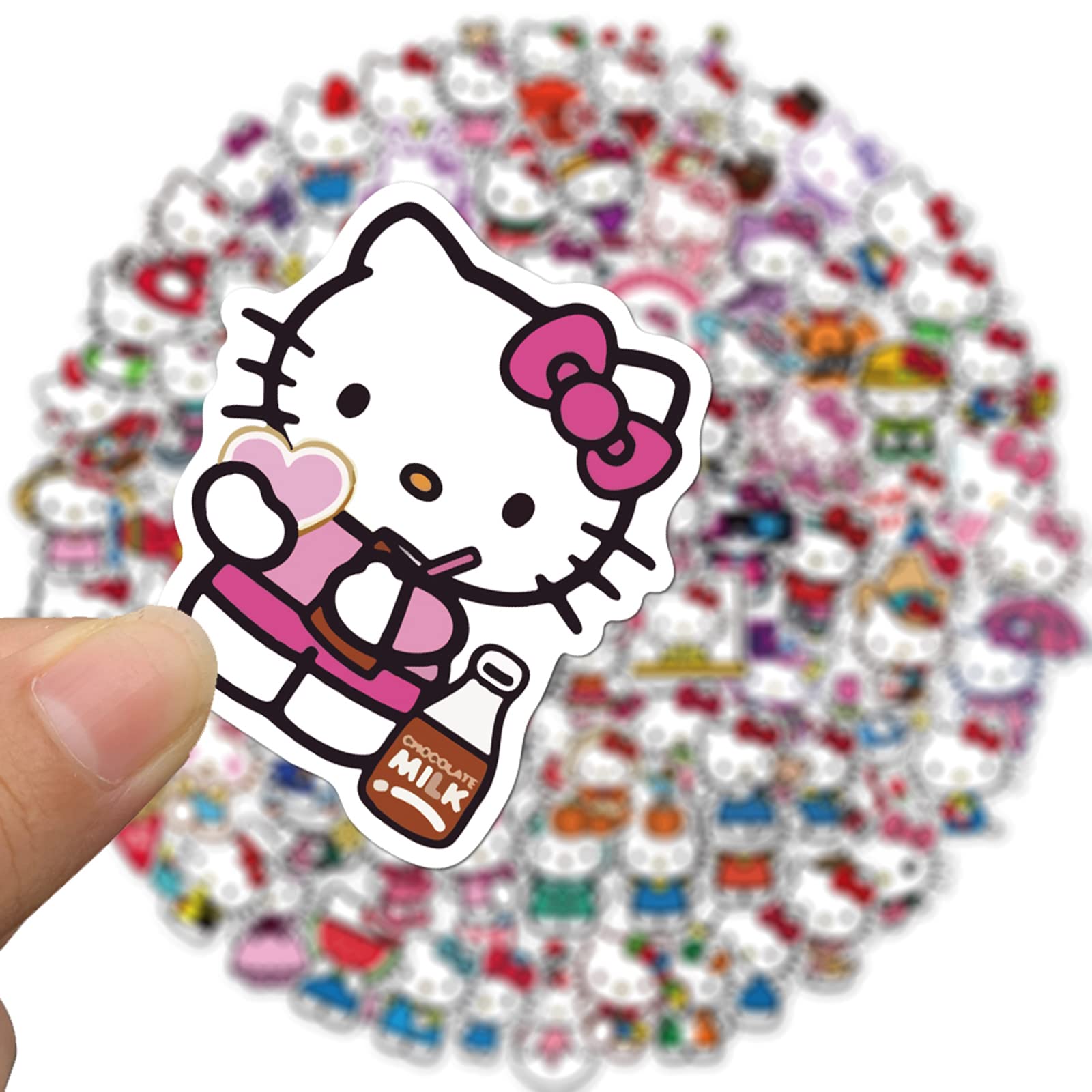 100Pcs Hello Kitty Stickers for Girl, Kawaii Cute Sanrio Cartoon Gifts for Kids, Waterproof Hello Kitty Decal for Teen Water Bottle, Laptop, Travel Case, Guitar, Phone, Skateboard, Bike, Scrapbook