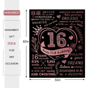 Sweet 16 Gifts for Girls with Gift Box, 16th Birthday Gifts for Girls, Gifts for 16 Year Old Girls, 16th Birthday Gifts Ideas, Sweet Sixteen Gifts for Girls, Sweet 16 Birthday Decorations Blanket