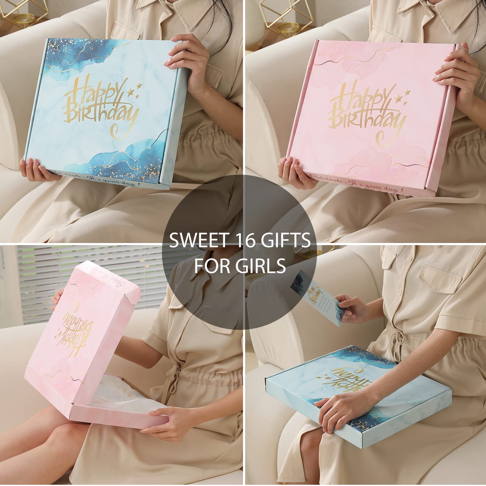 Sweet 16 Gifts for Girls with Gift Box, 16th Birthday Gifts for Girls, Gifts for 16 Year Old Girls, 16th Birthday Gifts Ideas, Sweet Sixteen Gifts for Girls, Sweet 16 Birthday Decorations Blanket