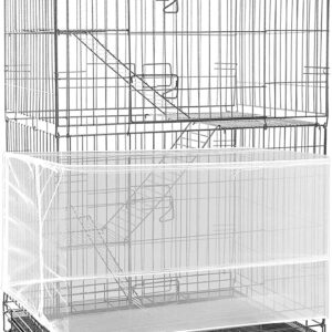 lustrioustoy Bird Cage Seed Catcher, Large, Seed Catcher Guard Net Cover, Prevent Scatter and Mess, Soft Airy Cage Net Stretchy Skirt, Prevent Scatter and Mess(White, 118 x 15.7 Inch)