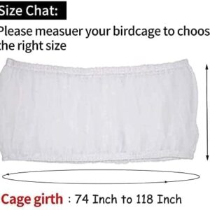 lustrioustoy Bird Cage Seed Catcher, Large, Seed Catcher Guard Net Cover, Prevent Scatter and Mess, Soft Airy Cage Net Stretchy Skirt, Prevent Scatter and Mess(White, 118 x 15.7 Inch)