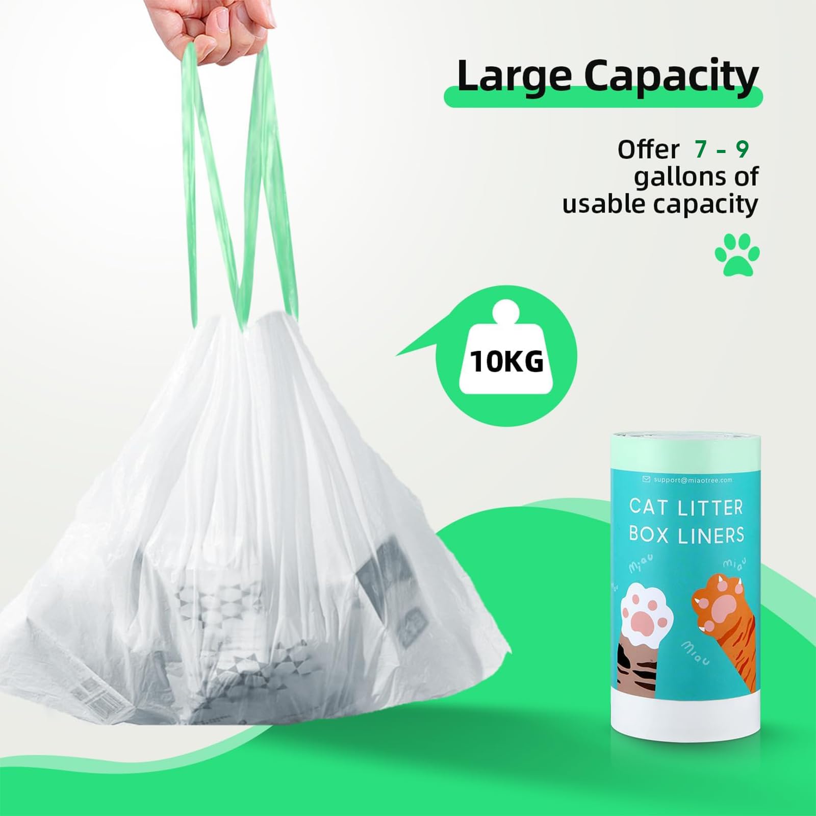 120 Count Self-Cleaning Litter Box Liner Bags for PURA X/MAX, Drawstring Replaced Trash Bag Waste Bag for Automatic Cat Litter Box -21" x 11"