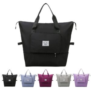 gpmsign travel bag, 2023 new large capacity foldable travel bag, portable lightweight waterproof oxford fabric bag (black)