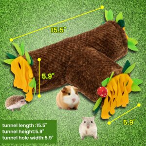 ORZECHKO Guinea Pig Hideout - 3 Way Collapsible Small Animal Tunnel Tubes Toy for Rat Hamster Guinea Pig Hedgehog Chinchilla Lizard Baby Rabbit - Playing Sleeping Resting Guinea Pig Cage Accessories