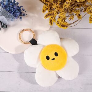 PLwelth Sunflower Keychains for Women Small Sunflower Plush Keychain Accessories for Car Keys Soft Kawaii Pendant Keychain Charms for Backpacks Cute Keyring for Boys Girls Gifts