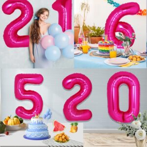 40 Inch Giant Hot Pink Number 30 Balloon, Helium Mylar Foil Number Balloons for Birthday Party, 30th Birthday Decorations for kids and adults, 30 Year Anniversary Party Decorations Supplies