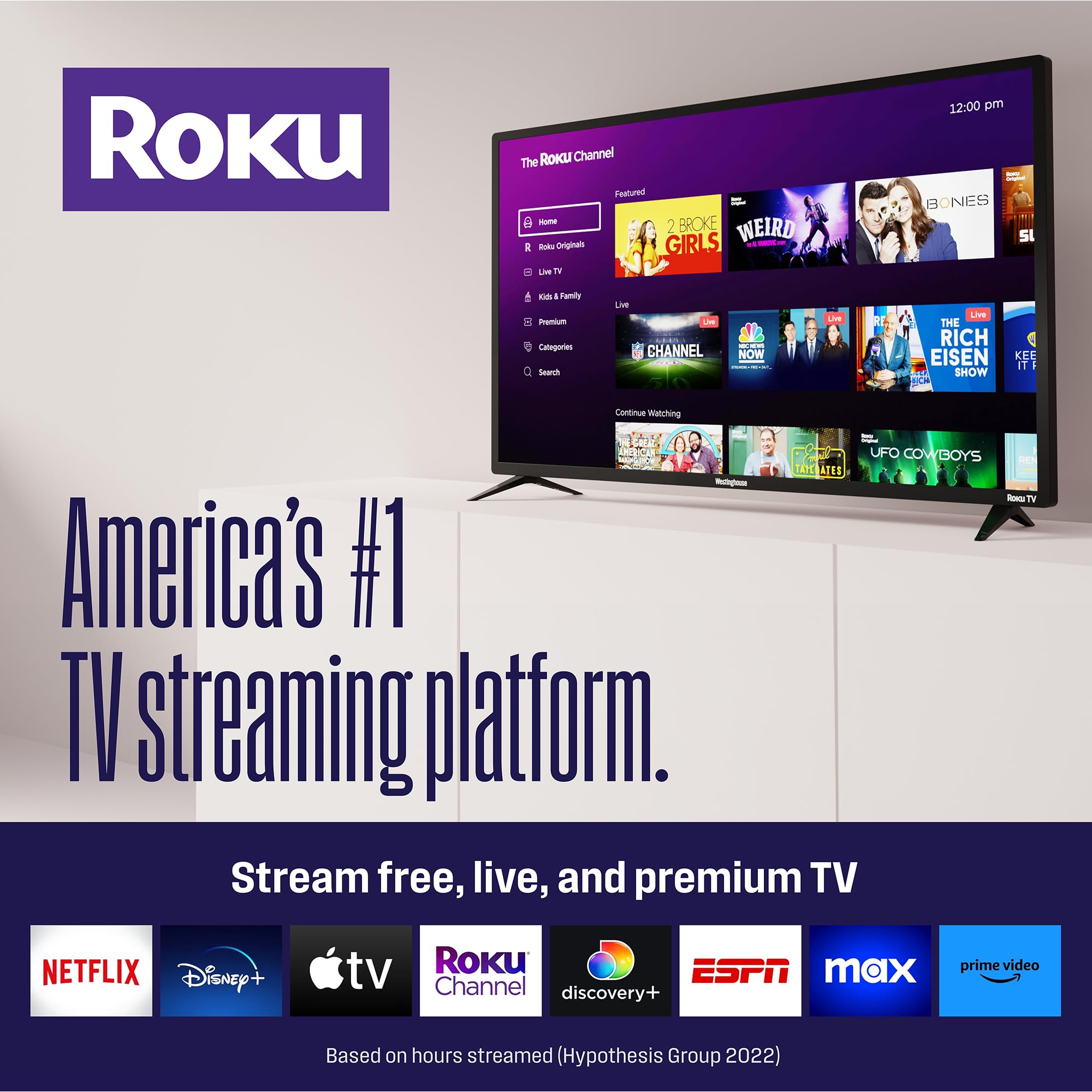 Westinghouse Roku TV - 32 Inch Smart TV, 720P LED HD TV with Wi-Fi Connectivity and Mobile App, Flat Screen TV Compatible with Apple Home Kit, Alexa and Google Assistant