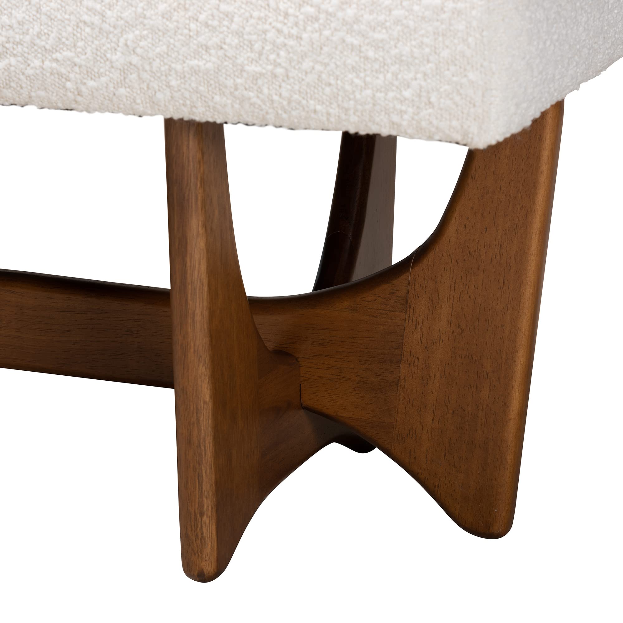 Baxton Studio Theo Benche, One Size, White/Walnut Brown