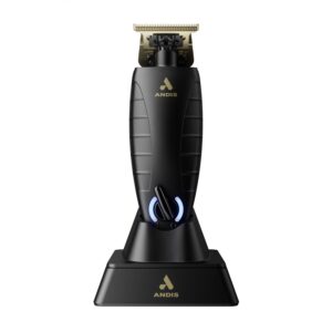 andis 74150 gtx-exo professional cord/cordless lithium-ion electric beard & hair trimmer with charging stand, black