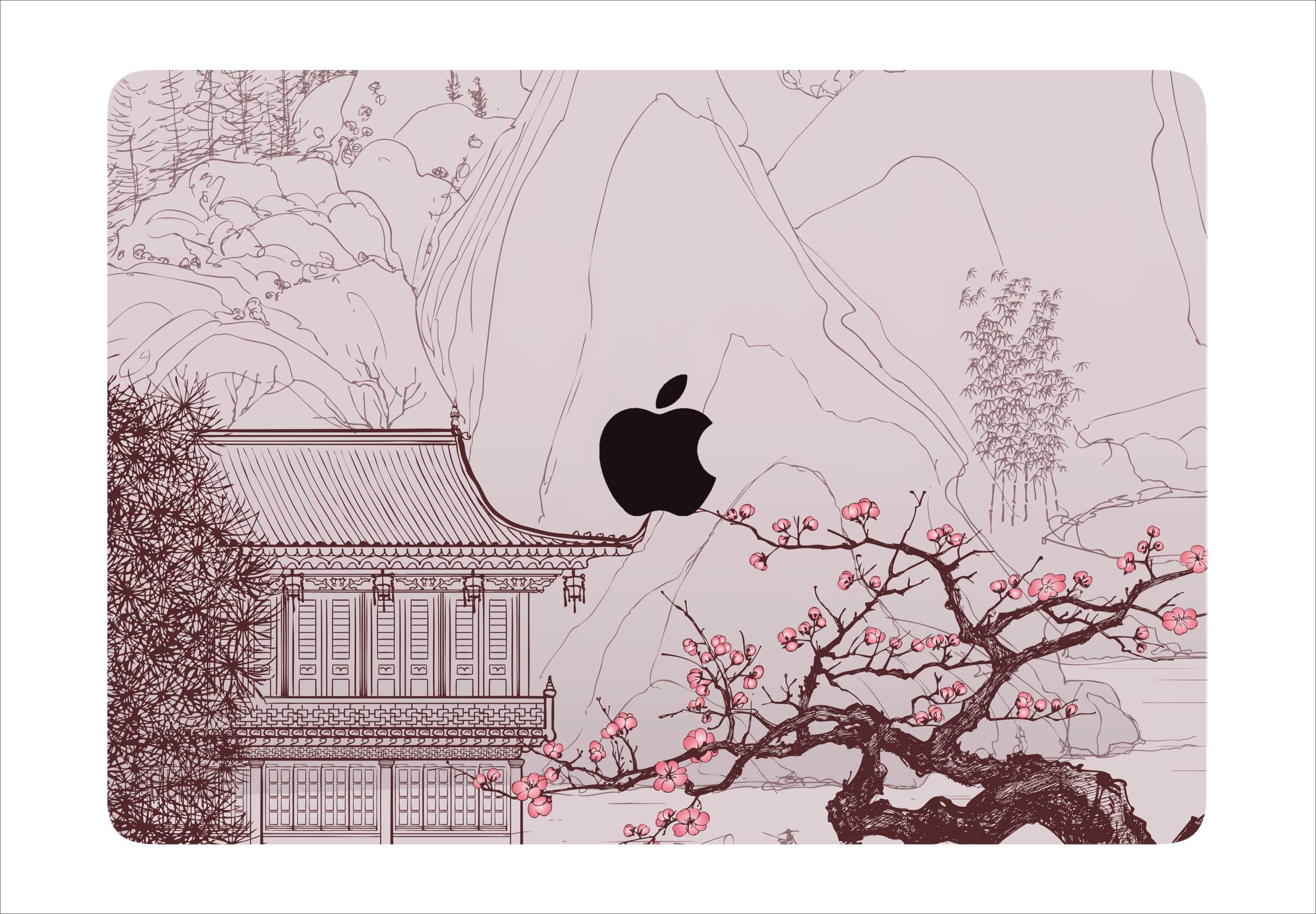 Nekoty Textured Laptop Skins compatible with MacBooks Pro 16" 14" 13" Air 13" 2019-2022 - Japanese Temple