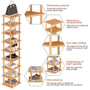 ACCSTORE 9 Tiers Shoe Rack，Vertical Narrowness Shoe Shelf ，Storage Rack，Rugged Pergola，Space Saving，Tall Narrow Shoe Rack for Hallway and Corner.