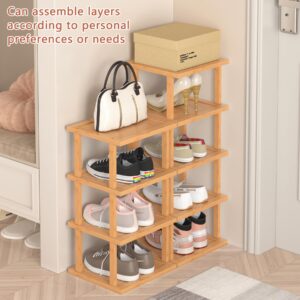 ACCSTORE 9 Tiers Shoe Rack，Vertical Narrowness Shoe Shelf ，Storage Rack，Rugged Pergola，Space Saving，Tall Narrow Shoe Rack for Hallway and Corner.