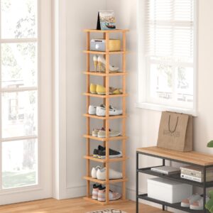 ACCSTORE 9 Tiers Shoe Rack，Vertical Narrowness Shoe Shelf ，Storage Rack，Rugged Pergola，Space Saving，Tall Narrow Shoe Rack for Hallway and Corner.