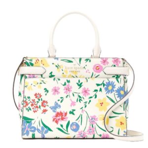 Kate Spade New York womens Kate Spade Staci Medium Top Zip Satchel Crossbody Garden Bouquet - Cream Multi