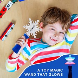 Light Up Wand-Spinning Snowflake Wands,Magic Wand Rotating Toy,Magic Princess Sensory Toys,Christmas & Birthday Gift